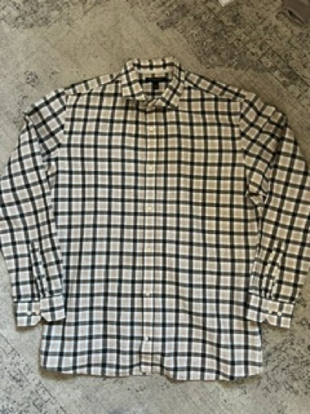 🧡3/$15 Banana Republic Tailored Slim Fit Plaid Long Sleeve Shirt Men's Tall XXL